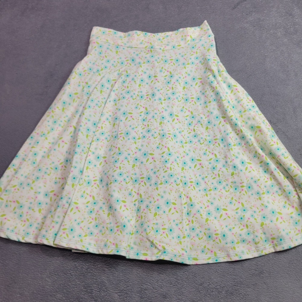 Handmade Girls Floral Print Skort Blue Pink Daisy Built-in Shorts Kids Size S